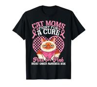 Flame Point Moms Fight Cure Purr pour Le Cancer du Sein Rose 2026 T-Shirt