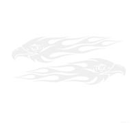 Flame pour eagle Motorcycle Decal 20cm Waterproof Vinyl Flame(White)