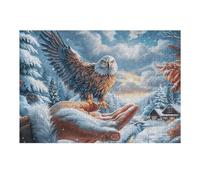 Flame Starry Sky Bald Aigle 300 Pièces Puzzle Expert Confirmé en Carton Rigide Haute Densité Très Difficile Motif Complexe Décoration Murale Cadeau Premium 300 PCS/40x28cm