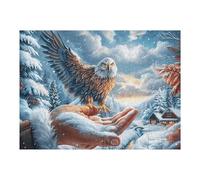 Flame Starry Sky Bald Aigle 500 Pieces Casse-tête Adulte en Carton Haute Densité Difficile Motif Complexe Décoration Murale Anti-Stress Idée Cadeau Anniversaire 500 PCS/52×38cm