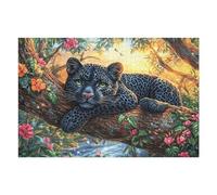 Flame Starry Sky Panthère Noire 1000 Pieces Casse tête Famille en Carton sans Déformation Haute Qualité Ménagerie radieuse et fantaisiste Difficulté Moyenne Activité Familiale Anti Stress Cade
