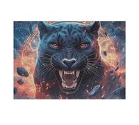 Flame Starry Sky Panthère Noire 300 Pièces Puzzle Adolescent en Carton Anti Déchirure Faune Sauvage Difficulté Moyenne Activité Éducative Jeu De Société Cadeau Anniversaire Pas Cher 300 PCS
