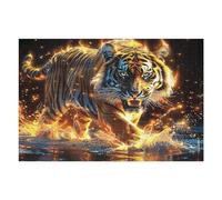 Flame Starry Sky Tigre 1000 Pièces Puzzle Amateur d'art en Carton Anti-Déchirure Haute Qualité Difficile Niveau Expert Décoration Murale Idée Cadeau Anniversaire 1000 PCS/75x50cm