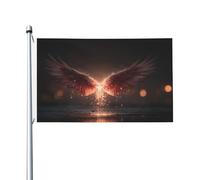 Flame Wings Drapeau double face de 0,9 x 1,5 m - Bannière robuste pour décoration extérieure et de jardin, impression double face, facile à installer