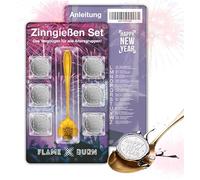 FLAME X BURN Kit de Moulage en étain pour Le réveillon du Nouvel an 2026 : étain pour Le Moulage similaire au Plomb, y Compris cuillère et Livre d'oracle avec interprétations - Jeux de société