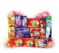 FLAME X BURN Set Fête du Nouvel an 2026 avec Feux d’Artifice Jeunesse Cat. F1 - pour Adolescents & Enfants (Kuddelmuddel)