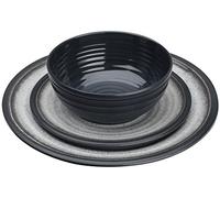 Flamefield - GG0112 - Ensemble de vaisselle 12 pièces en mélamine - Gris granit