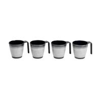 Flamefield Granite Grey Melamine Stacking Mugs - Ensemble de 4 pièces, 350 ml, durable et compact, design inspiré de la nature, incassable, idéal pour la maison et l'extérieur.