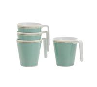 Flamefield Tiffany Stacking Mugs - Ensemble de 4 tasses en mélamine classiques et durables pour café et thé, 350 ml, idéal pour le camping, le pique-nique et un usage quotidien.