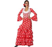 Flamenca Costume Rouge Avec Big Dots Femmes (Taille Xs/S) Rouge