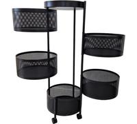 Flamenco Mystique Panier pivotant à cinq niveaux en métal noir sur roulettes 33 x 90,5 cm - solution de rangement pratique SZ33