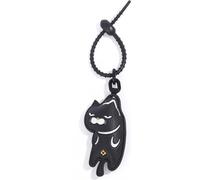 Flamenco Mystique Porte-clés en cuir noir CAT BRL363 pour hommes et femmes