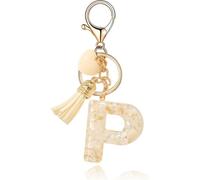 Flamenco Mystique Porte-clés en or blanc avec lettre P avec pierres et coeur BRL329P