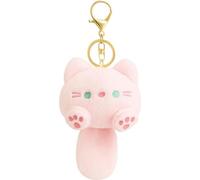 Flamenco Mystique Porte-clés en peluche rose avec queue de chaton BRL364R