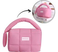 Flamenco Mystique Sac à cosmétiques matelassé pour femmes avec poignée 18,5 x 12,5 x 13 cm - Accessoire élégant et pratique KS140R