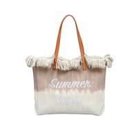 Flamenco Mystique Sac de plage boho avec franges en brun ombré - idéal pour les vacances et le shopping TP14BR
