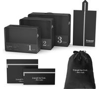 Flamenco Mystique Travel set of 7 black cosmetic bags and organizers KS142CZ