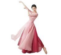 Flamenco Skirt for Women 720 Degree Full Circle Swing Skirt Spanish Dance Costume Adult Flowy Ruffled Layered Skirt for Performances Halloween Party Red Crayon Theme Outfit(Pink skirt_XL)