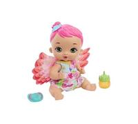 Mattel My Garden Baby Poupée Bébé Flamant Rose, Boit Et Fait Pipi (30Cm), Avec Couche Réutilisable, Biberon Et Accessoires, Jouet Enfant, Dès 1 An, HPD12
