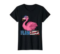 Flamerica Rose Flamant Rose 4 Juillet Jour de l'indépendance T-Shirt Graphique avec Valeur