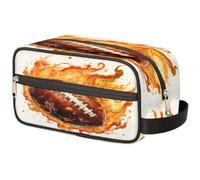 Flames Football America Soccer Trousse de maquillage de voyage pour femmes, hommes, enfants, filles, garçons, trousse de toilette, trousse de toilette, organisateur de produits de toilette, couleur,