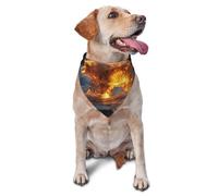 Flames Melt Écharpe triangulaire pour animaux de compagnie Motif ours polaires Imprimé graphique Pour chiens et chats, bandana mignon réglable pour les séances photo