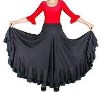 Flamifeel Jupe Flamenco de Danse Flamenca Gitane andalouse Noir Adulte