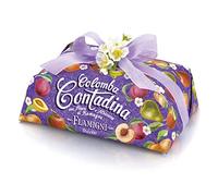 FLAMIGNI Colomba de Pâques Contadina de 1 Kg, avec Fruits de la Romagne, Dessert Artisanal, avec Exquis Morceaux Semi Confits de Poire, Pêche, Pomme et Abricot, Sans Confit, Made in Italy
