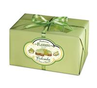 FLAMIGNI Colomba de Pâques Fourrée de Crème de Pistache 950 g, Dessert Artisanal Doux et Délicate, Enrobée de Chocolat Blanc et Grains de Pistache, sans Fruits Confits, Made in Italy