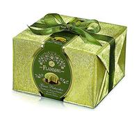 FLAMIGNI, Panettone Artisan Gran Pistachio Fourré à la Crème de Pistache, Glacé au Chocolat Blanc et Grains de Pistache Croquants, Coffret Spécial Noël, 950 gr
