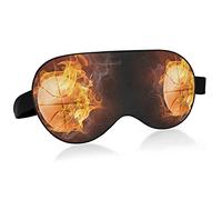 Flaming Basketball avec FireOn Black Eye Masks Cover Blocks Light Sleep Mask Shade Cover Blindfold Relaxing Eyeshade Cover avec serre-tête réglable pour hommes femmes enfants
