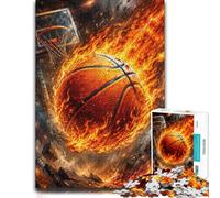 Flaming Basketball Hoop Fire Puzzle en Bois 500 pièces, Cadeau Loisir | Une activité sans écran autour de la table: une méthode de montage claire pendant le temps libre.