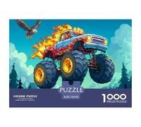Flaming Monster Truck Puzzle 1000 Pièces Educa Jouet en Bois Cadeau Unique De l'art De La Décoration Jeu Éducatif Challenge Toy pour Adultes Et Enfants À Partir De 12 Ans 70x50cm/1000pcs