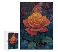 Flaming Rose Garden Art Print Puzzle 1000 Pièces Educa Jouet en Bois Cadeau Unique Décoration Intérieure Jeu Éducatif Challenge Toy Adultes Et Enfants À Partir De 14 Ans 300 PCS