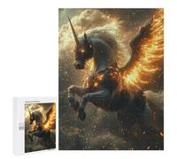 Flaming Unicorn Pegasus Artwork Puzzle 1000 Pièces Educa Jouet en Bois Cadeau Unique Décoration Intérieure Jeu Éducatif Challenge Toy Adultes Et Enfants À Partir De 14 Ans 500 PCS