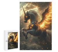 Flaming Unicorn Pegasus Artwork Puzzle 1000 Pièces Educa Jouet en Bois Cadeau Unique Décoration Intérieure Jeu Éducatif Challenge Toy Adultes Et Enfants À Partir De 14 Ans 1000 PCS