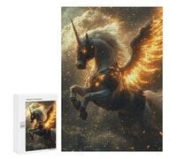 Flaming Unicorn Pegasus Artwork Puzzle 1000 Pièces Educa Jouet en Bois Cadeau Unique Décoration Intérieure Jeu Éducatif Challenge Toy Adultes Et Enfants À Partir De 14 Ans 300 PCS