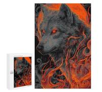 Flaming Wolf Art Print Puzzle 1000 Pièces Educa Jouet en Bois Cadeau Unique Décoration Intérieure Jeu Éducatif Challenge Toy Adultes Et Enfants À Partir De 14 Ans 1000 PCS