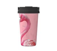 Flamingo 1 Print Gobelet à café isotherme en acier inoxydable, anti-fuite, à double paroi, boissons chaudes et froides, 500 ml, parfait pour les déplacements, le bureau, la maison