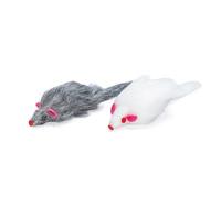 Flamingo 2 Pièces Jouet Souris Peluche pour Chat 12 cm