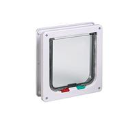Chatière Karlie avec 4 modes de verrouillage, blanc - L 23,5 x l 25,2 cm