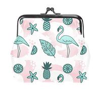 Flamingo Animal Women's PU Leather Coin Wallets Girls Mini Buckle Coin Purse Pouch