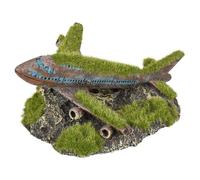 Flamingo Aquarium Décoration Avion pour Poissons 16x12x7 CM Polyrésine Kozma