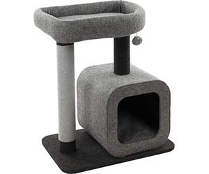 Flamingo Arbre à Chat Anzu - Gris - 62x44x71 cm - La Plus Grande Sélection de Griffoirs de Qualité Supérieure avec Plateformes et Cachette