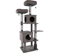 Flamingo Arbre à Chat Premium XXL - 80x70x171cm - Plateforme rembourrée - Paniers et Coussins Amovibles - Grattoir avec Corde à gratter, Jouets avec Clochette et Brosse en Caoutchouc