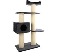 Flamingo Arbre à Chat Azraël Gris foncé - 101x48x157cm - Grattoir avec Tapis à griffer en sisal - Plateforme rembourrée