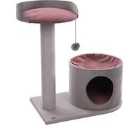 Flamingo Arbre à Chat Kara - Gris - 65x35,5x65 cm - La Plus Grande Sélection de Griffoirs de Qualité Supérieure avec Plateformes et Colonnes en Sisal