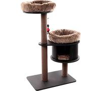 Flamingo Arbre à Chat Raisa 1 - Marron et Gris - 79x45x119 cm - La Plus Grande Sélection de Griffoirs de Qualité Supérieure avec Plateformes, Cachette et Sisal