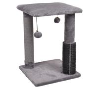 Flamingo Arbre à Chat Una - Gris et Foncé - 35x35x48,5 cm - La Plus Grande Sélection de Griffoirs de Qualité Supérieure avec Sisal et Plateforme Compacte