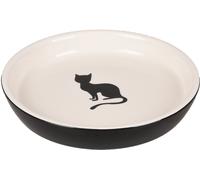 Flamingo Assiette Chat Nala Céramique Ronde Noir-Blanc 180ml 15cm